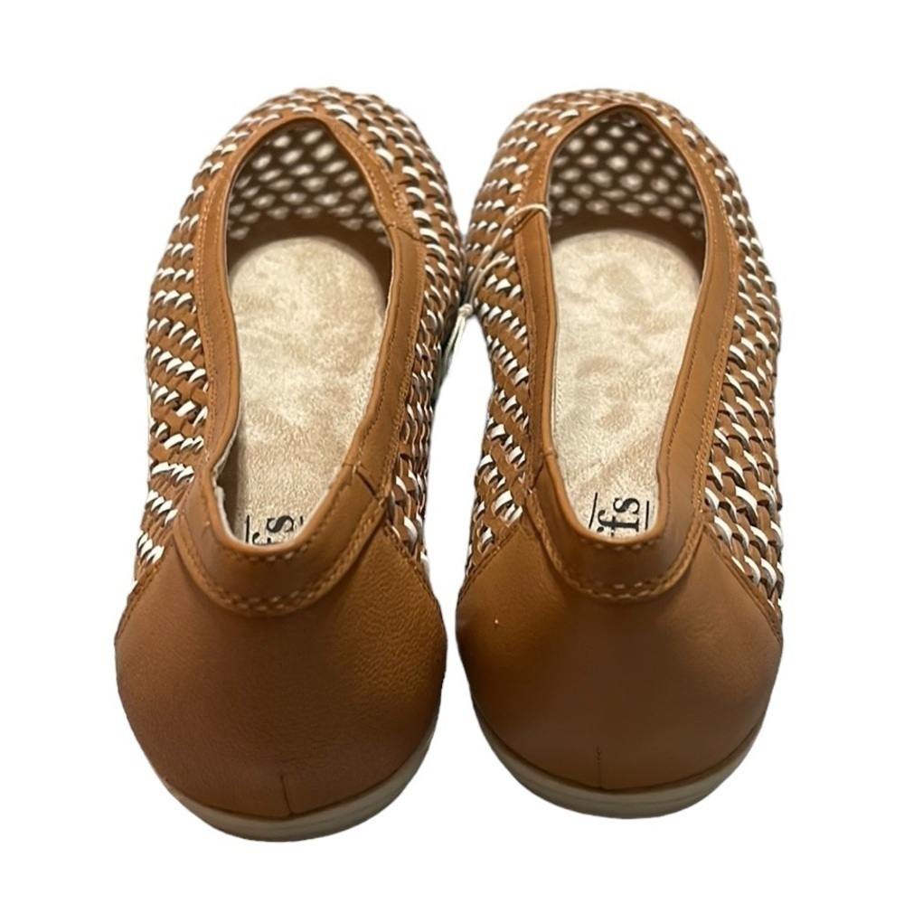 Cliffs White Mountain Leather Flats Faylie Cognac and White Women's Size 10M - Picture 5 of 7